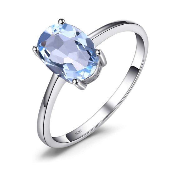 💎 1.55ct Blue Topaz Ring - 925 Sterling Silver - Picture 5 of 7